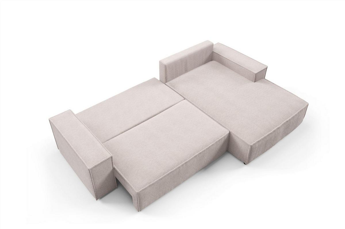 ECKSOFA Corunia In Aragon - Blau, Holzwerkstoff/Textil (294/185cm) - Fun Möbel