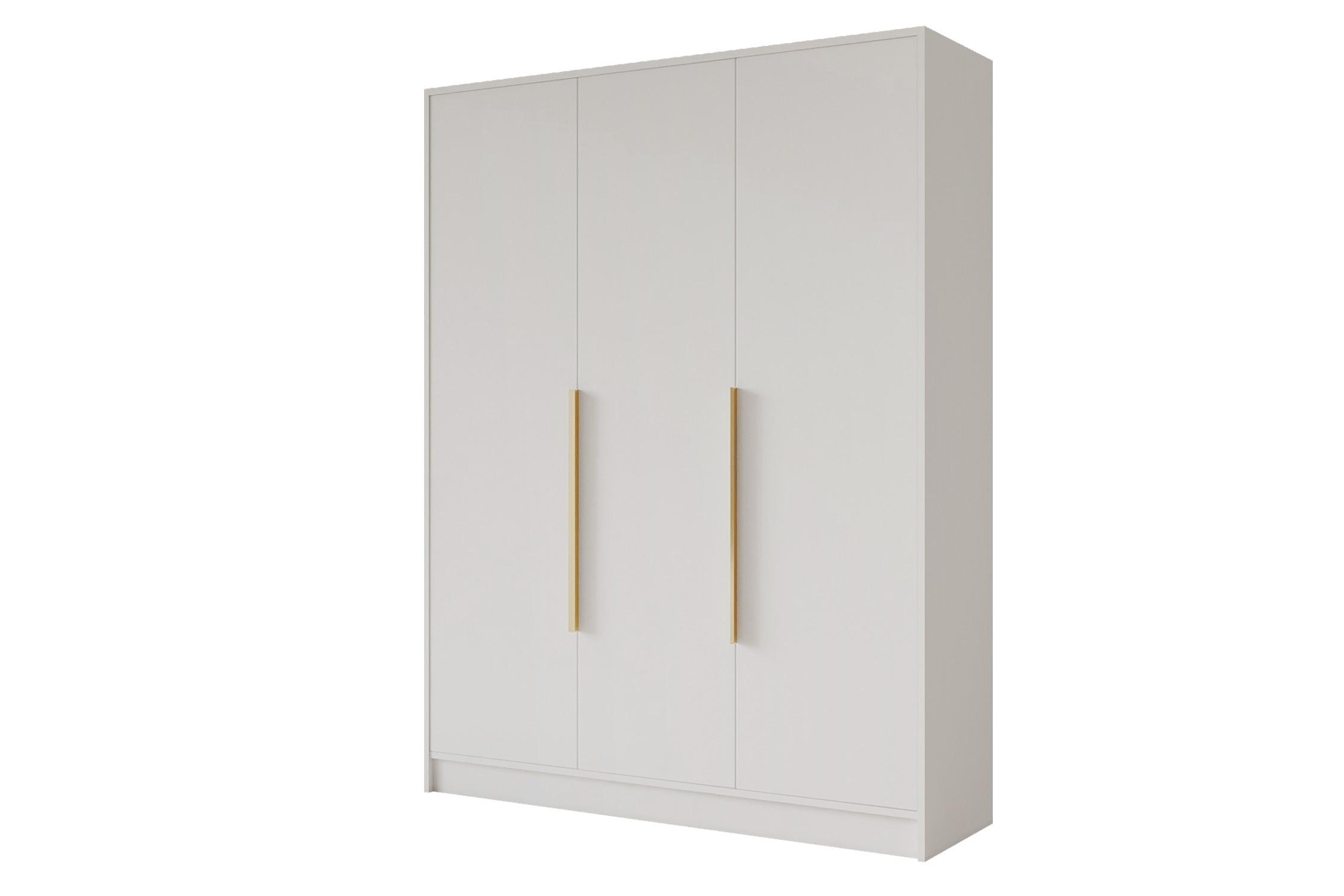 KLEIDERSCHRANK - PORTO - 150 - Weiß - Goldfarben/Weiß, Holzwerkstoff (150/200/51cm) - ALTDECOR