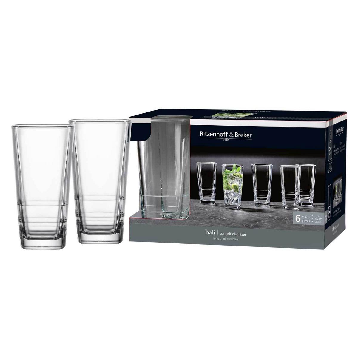LONGDRINKGLÄSER Bali transparent 370 ml 6er Set - Transparent, Glas (0.37L) - Ritzenhoff Breker