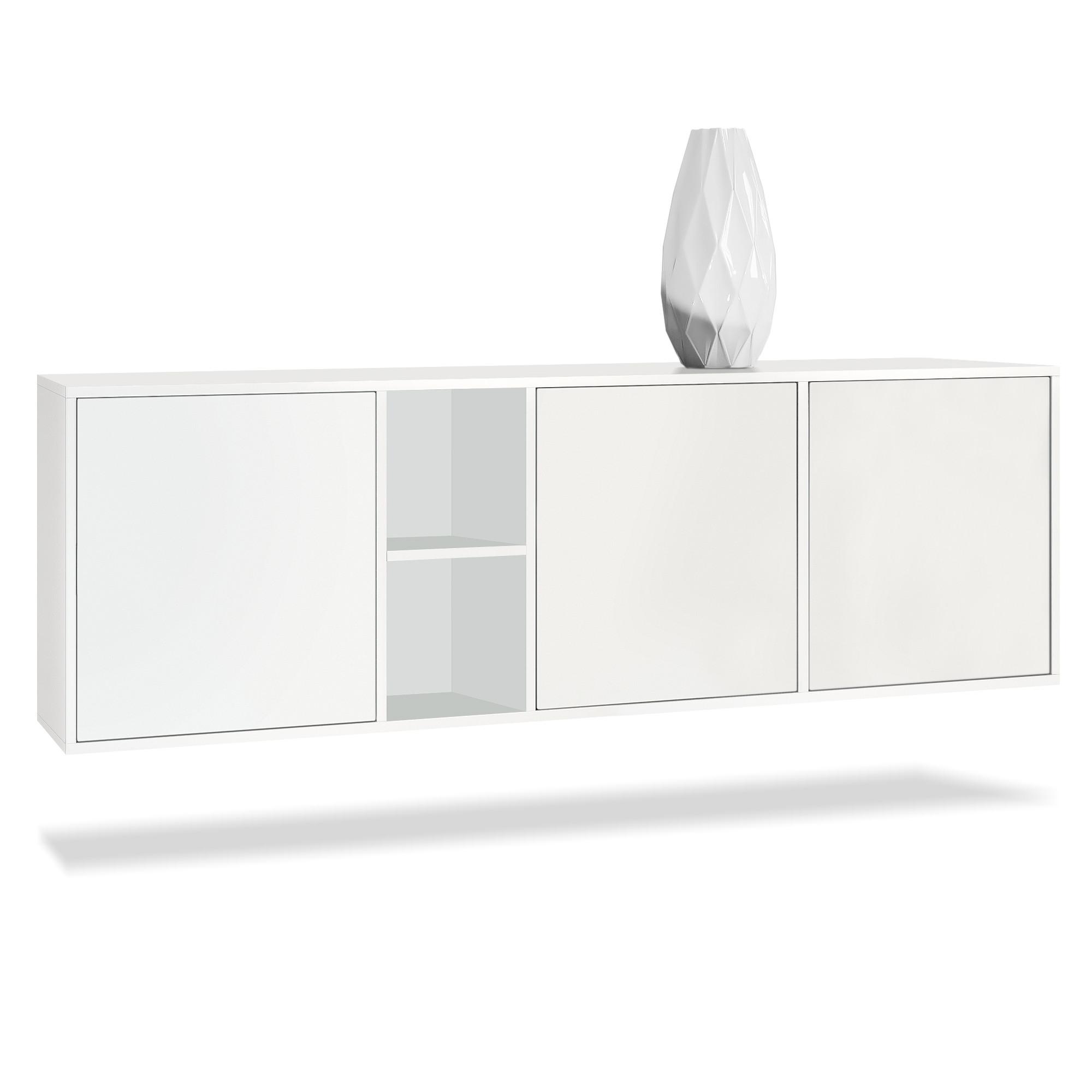 SIDEBOARD Cuba Türen in Weiß matt - Weiß, Holzwerkstoff (182/53/35cm) - Vladon