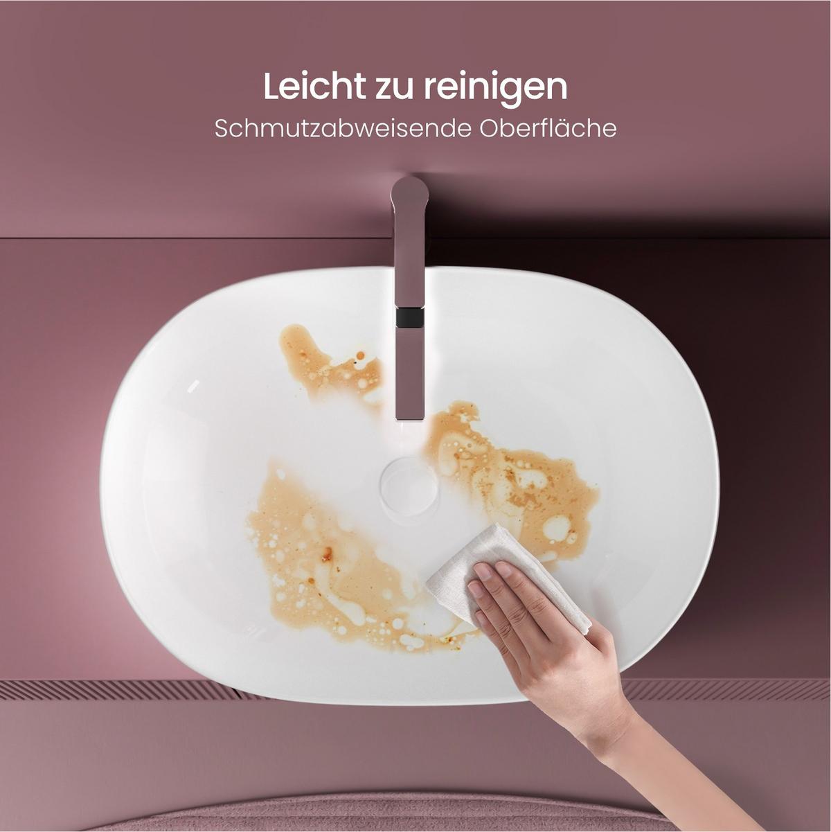 WASCHBECKEN Quadratisch R-Ecken Weiß 60 / 41,5 / 13,5 cm - Weiß, Keramik (60/13.5/41.5cm) - EMKE