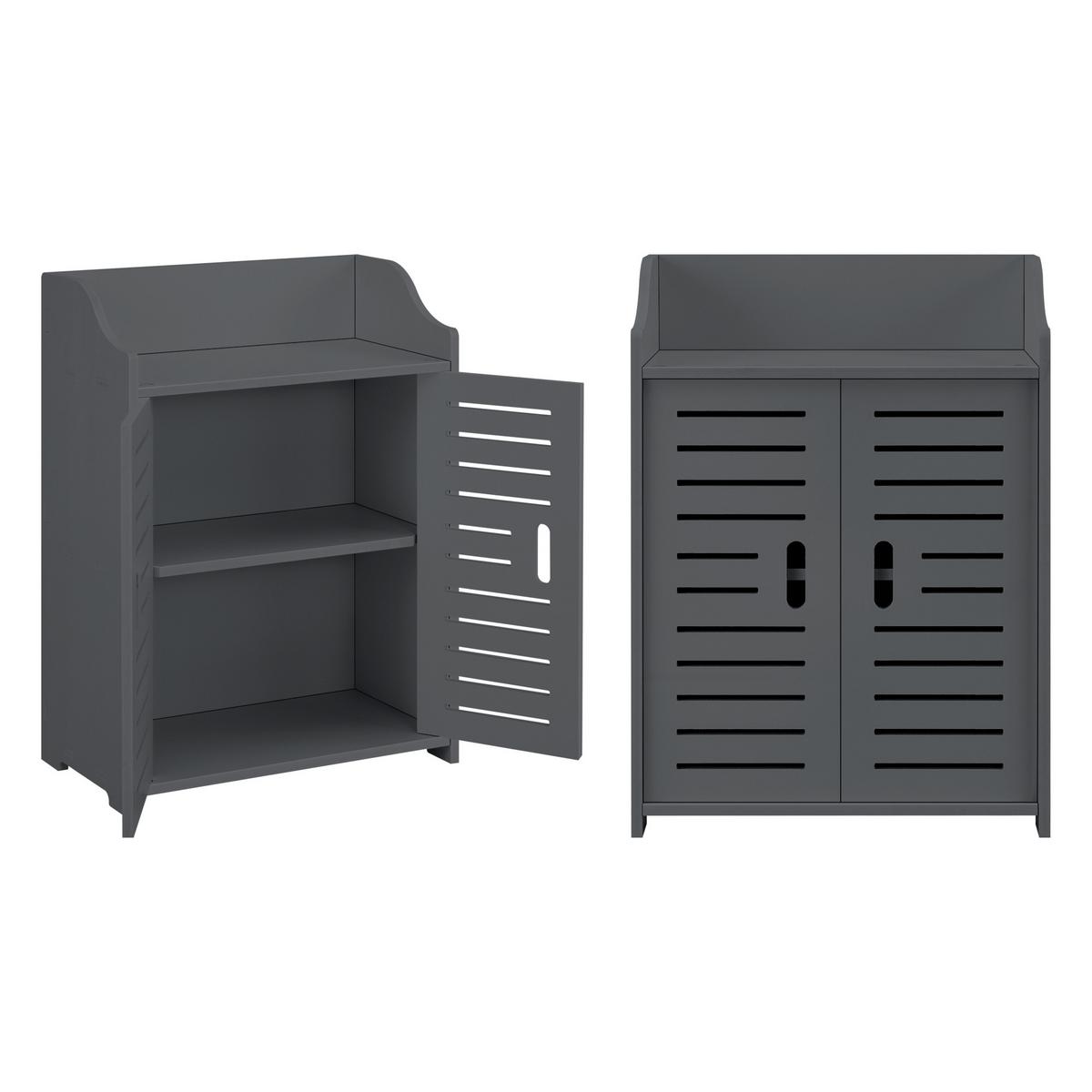 BADEZIMMERSCHRANK Trosa - Dunkelgrau, Kunststoff (45/62/25cm) - [en.casa]