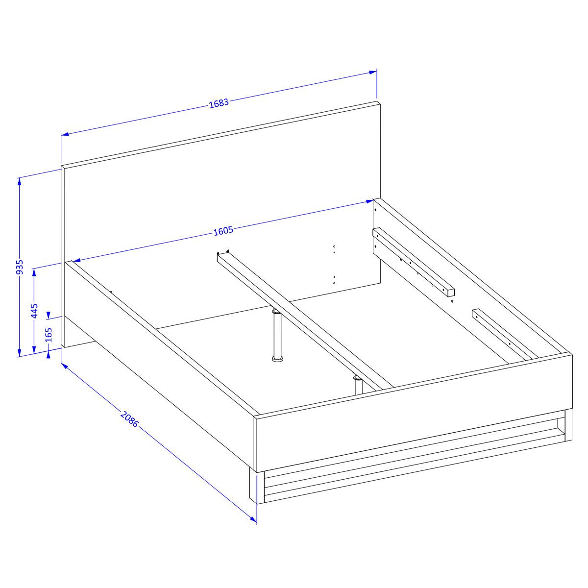 BETT 160/200 Eden Holz - Braun, Holzwerkstoff (160/200cm) - Petits-meubles