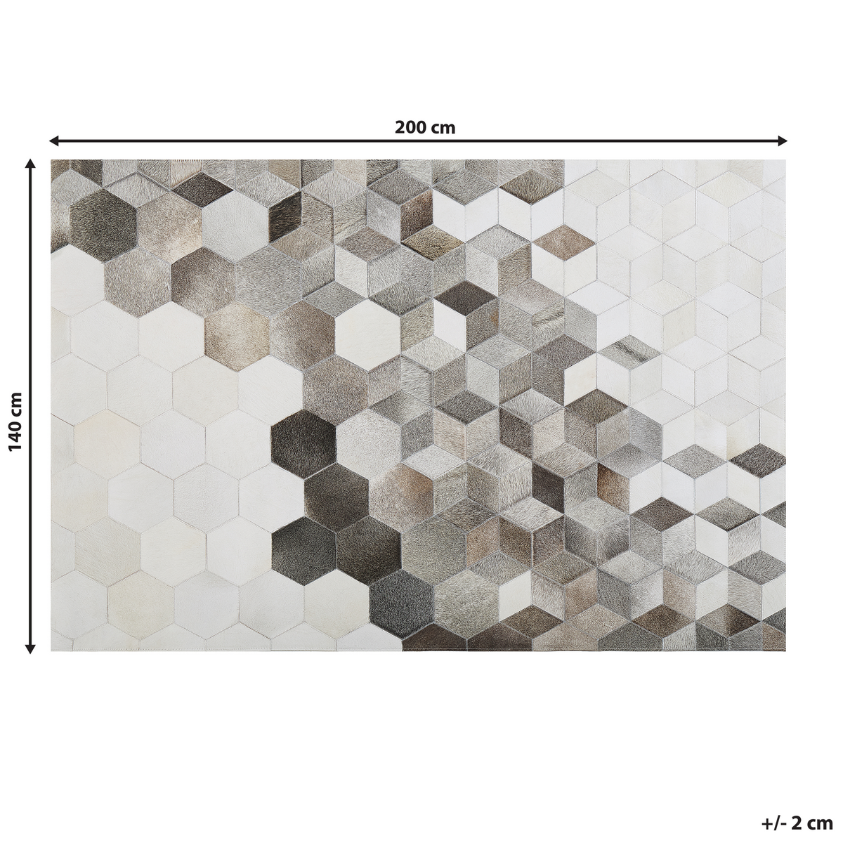 KURZFLOR-TEPPICH Sason 200/140 cm - Multicolor, Fell (140/200cm) - Beliani