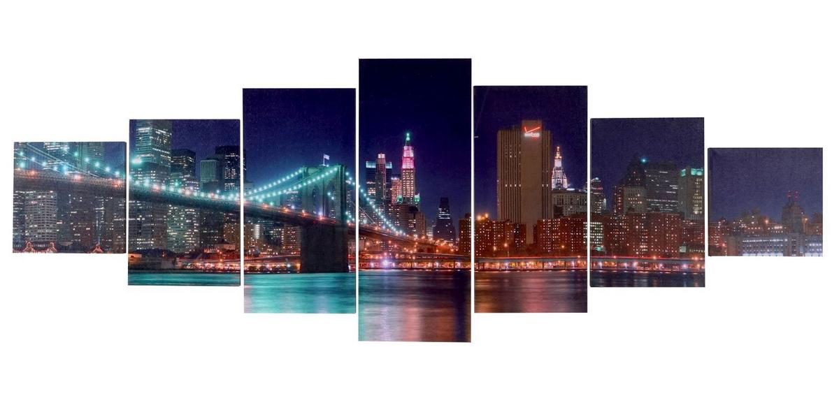 LEINWANDBILD NEW YORK 7-TLG. Multicolor - Multicolor, Holz (140/50cm) - MCW