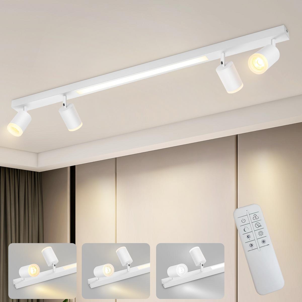 DECKENLEUCHTE Boden 4-flammig 110/5/15 cm - Weiß, Kunststoff (110/5/15cm) - Nettlife