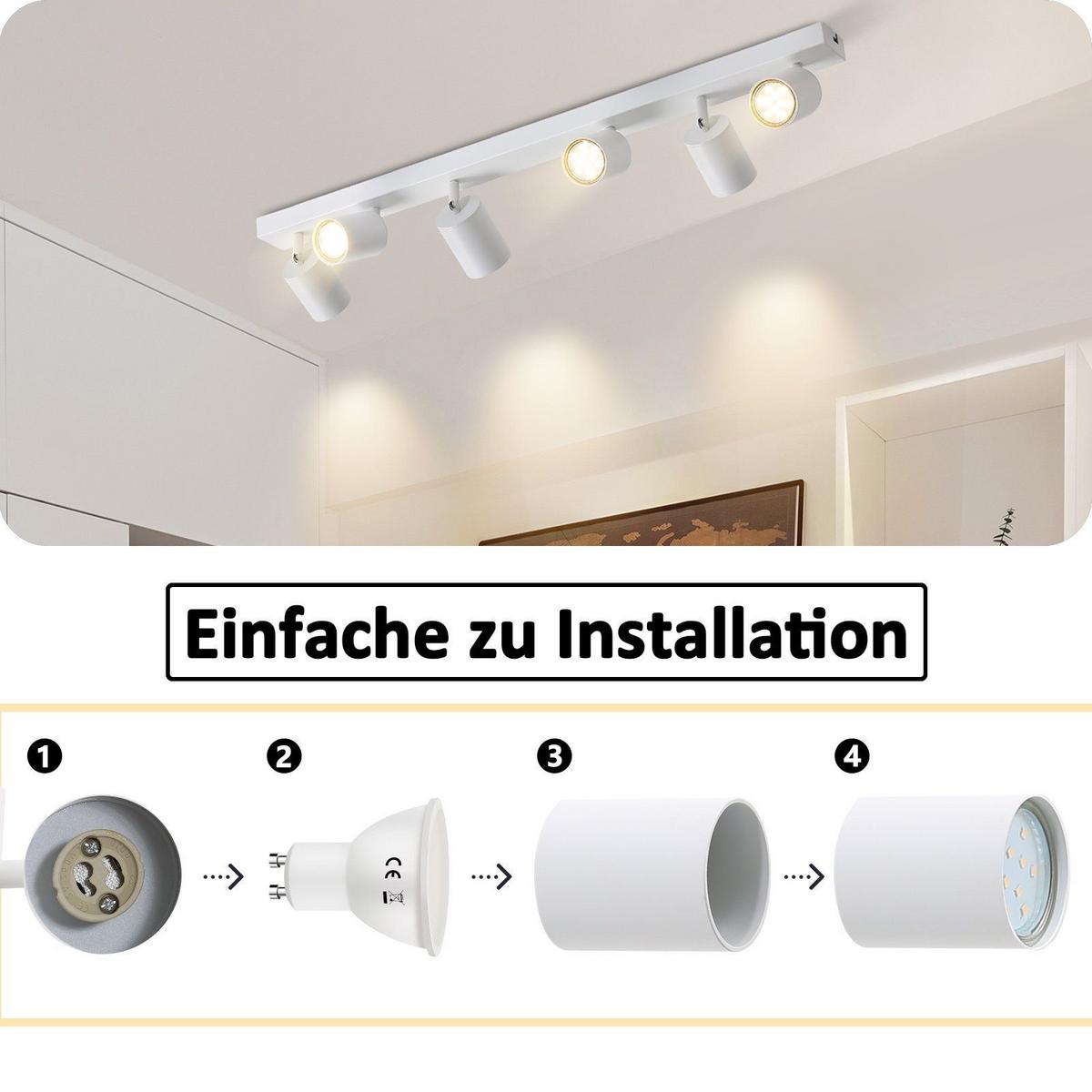 DECKENSTRAHLER Donnervogel 79/9.5/6.5cm - Weiß, Metall (79/9.5/6.5cm) - ZMH