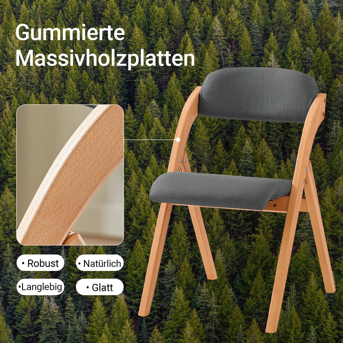 KLAPPSTÜHLEN 2 er set, Dunkelgrau - Dunkelgrau, Holz (47.5/77/59cm) - SoBuy