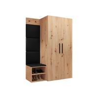GARDEROBEN-SET Medi IV - Schwarz/Eiche Artisan, Holzwerkstoff/Kunststoff (80/191/50cm) - MIRJAN24