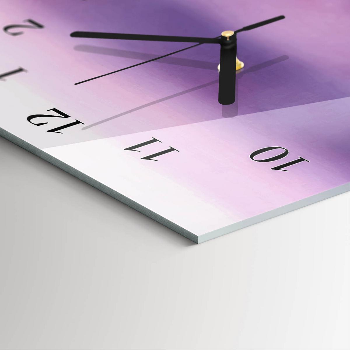 WANDUHR aus Glas 30x60 cm - Lavendel - Lila, Glas (30/60/0.4cm) - TULUP
