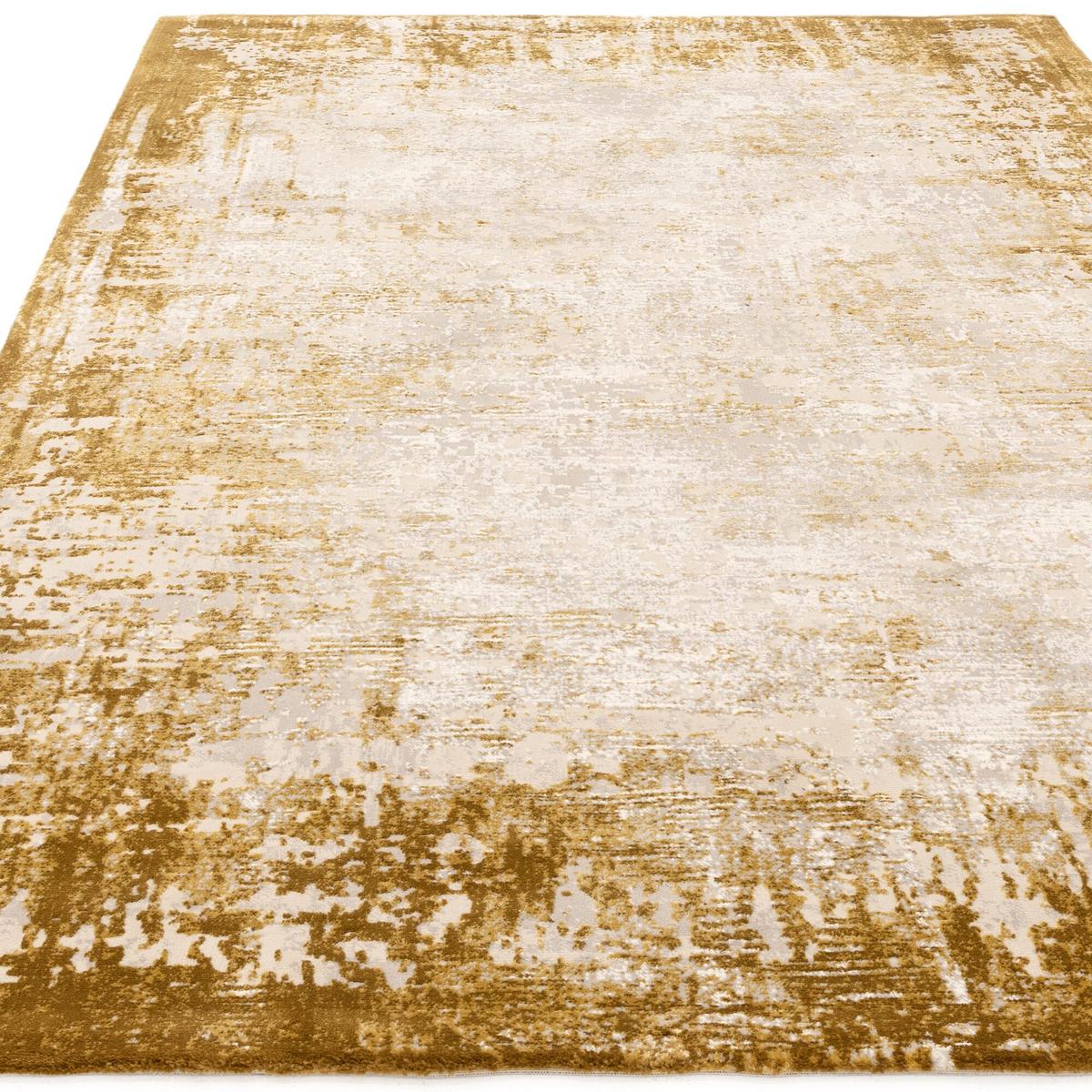 TEPPICH TIBER-Rieti, abstrakt, Senfgelb, 120 x 170 cm - Gelb, Textil (170/120cm) - KADIMA DESIGN