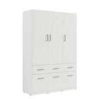 KLEIDERSCHRANK Weiß 136/197/52 - Weiß, Holzwerkstoff (136/197/52cm) - RAUMHIRSCH FURNITURE