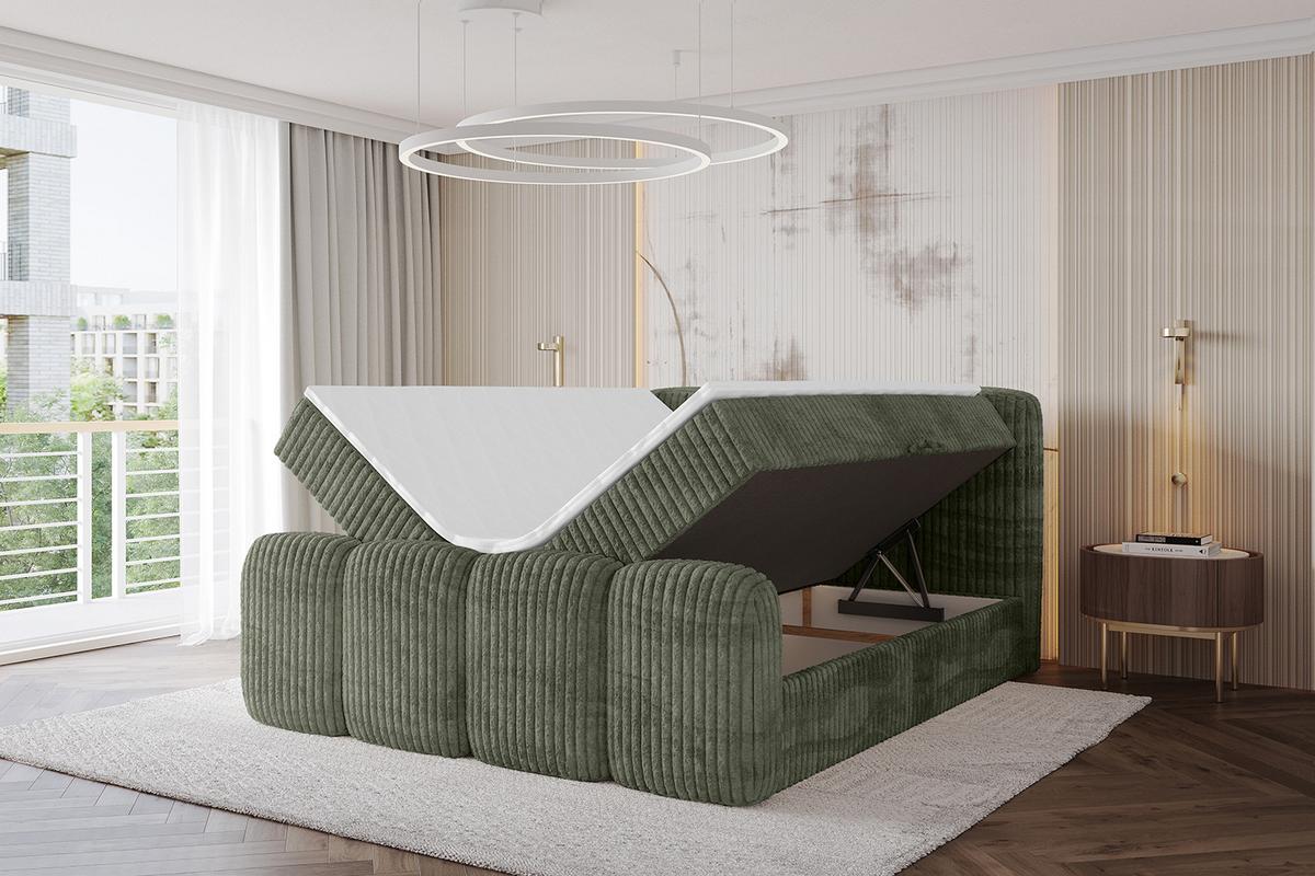 BOXBETT mit Matratze H4 und Lattenrost - NINA-Z - 180x200 cm Tila - Olive - Olivgrün, Holzwerkstoff (180/200cm) - ALTDECOR