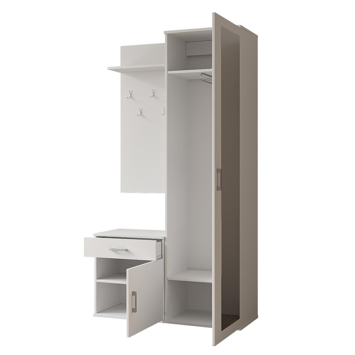 GARDEROBENSCHRANK Magnola Grau Artisan Eiche 100/180,5/35 cm – Modern, mit Spiegel und viel Stauraum - Hellbraun/Grau, Holzwerkstoff/Kunststoff (100/180.5/35cm) - AX Living
