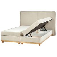 BOXSPRINGBETT 180/200cm Helles Beige Dynasty - Beige, Textil (180/200cm) - Beliani