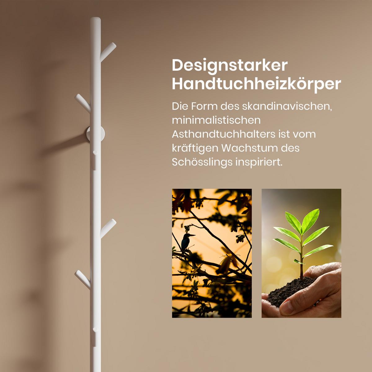 HANDTUCHHEIZKÖRPER Baumheizkörper WLAN Weiß 150 cm - Weiß, Metall (12.5/150/14cm) - EMKE