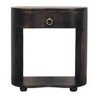 NACHTTISCH mit Carbon-Esche-Finish, 1 Schublade, mit altmodischem Griff, dunkelbraun - Dunkelbraun, Holz/Metall (55/58/35cm) - Artisan Furniture