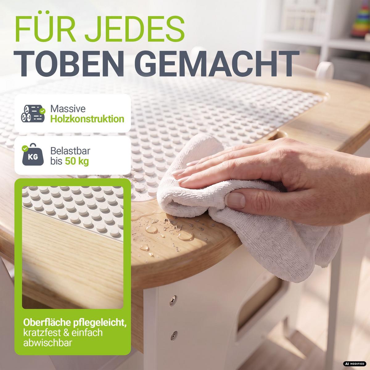 KINDERSITZGRUPPE Milou natur - Naturfarben, Holz (60/50/60cm) - Juskys