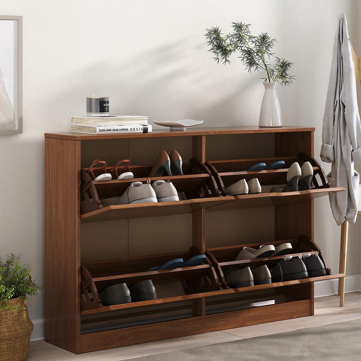 SCHUHKIPPER BASIL Kastanie - Kastanienfarben, Holz (115/79/25cm) - IDIMEX