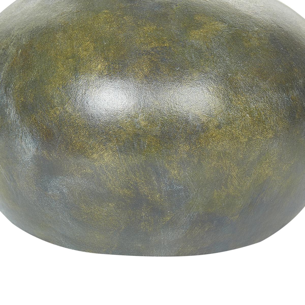 DEKOVASE Terrakotta grau Klang - Grau, Stein (18cm) - Beliani