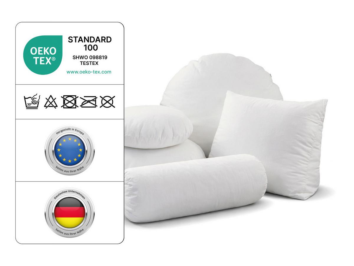 BODEN-/RUNDKISSEN Rund PublikUp gefüllt mit Schaumstoffflocken 60 cm Ø - Weiß, Naturmaterialien/Textil (60cm) - beties Heimtextil