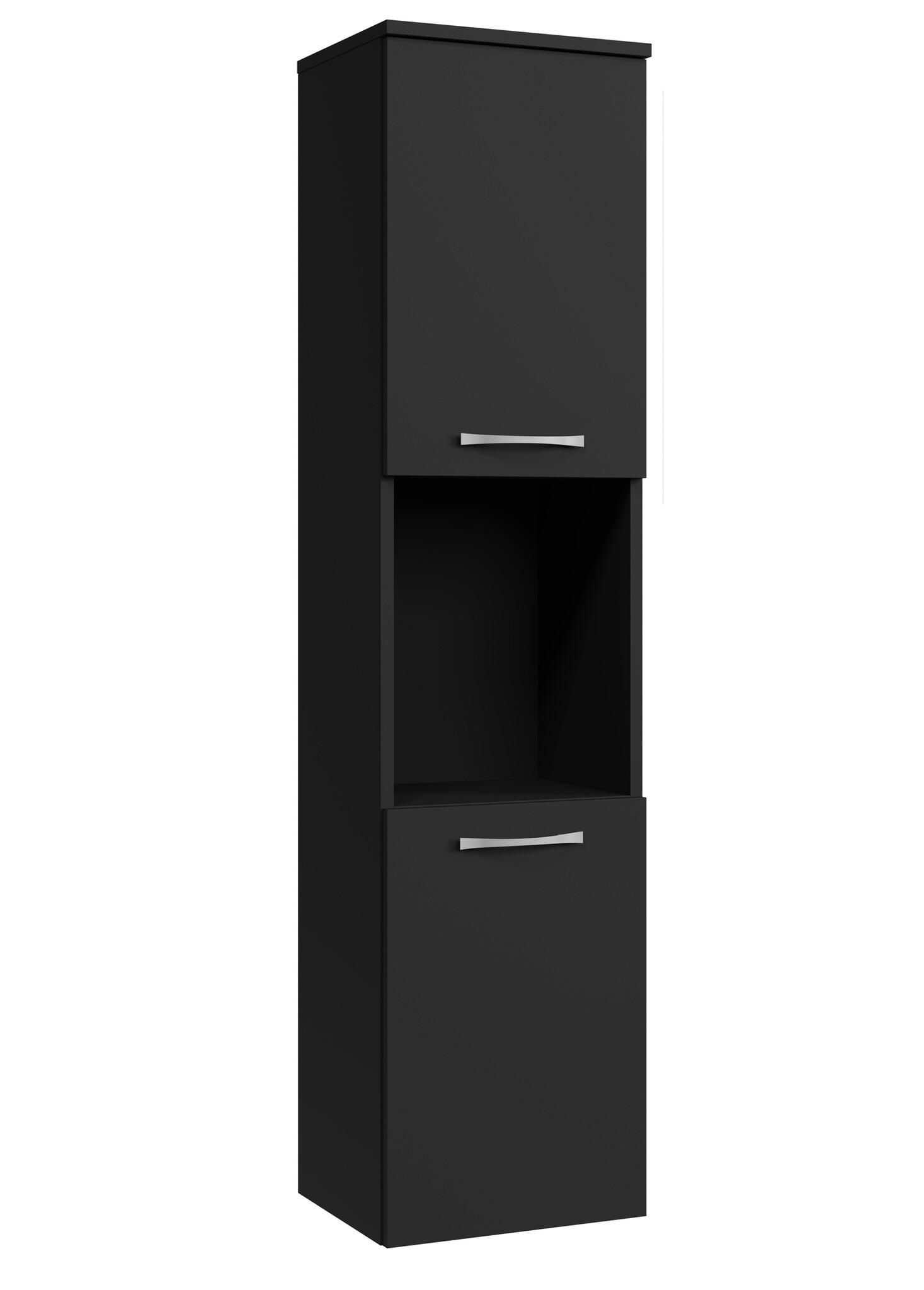 BADEZIMMERSCHRANK Montreal mit 2 Türen Grün Matt - 30 x 30 x 130 cm - Schwarz, Holz (30/131/30cm) - Badplaats