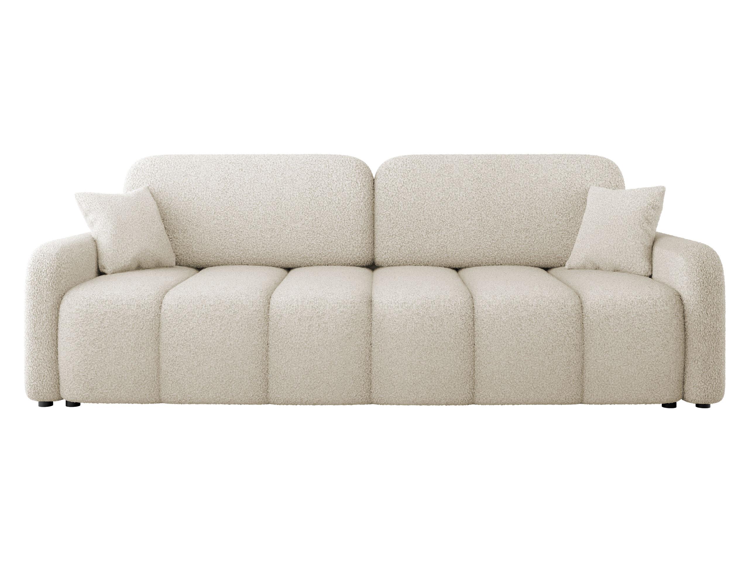 SCHLAFSOFA Carlos Boucle - Creme/Schwarz, Holz/Kunststoff (236/90/114cm) - MIRJAN24