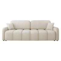 SCHLAFSOFA Carlos Boucle - Creme/Schwarz, Holz/Kunststoff (236/90/114cm) - MIRJAN24