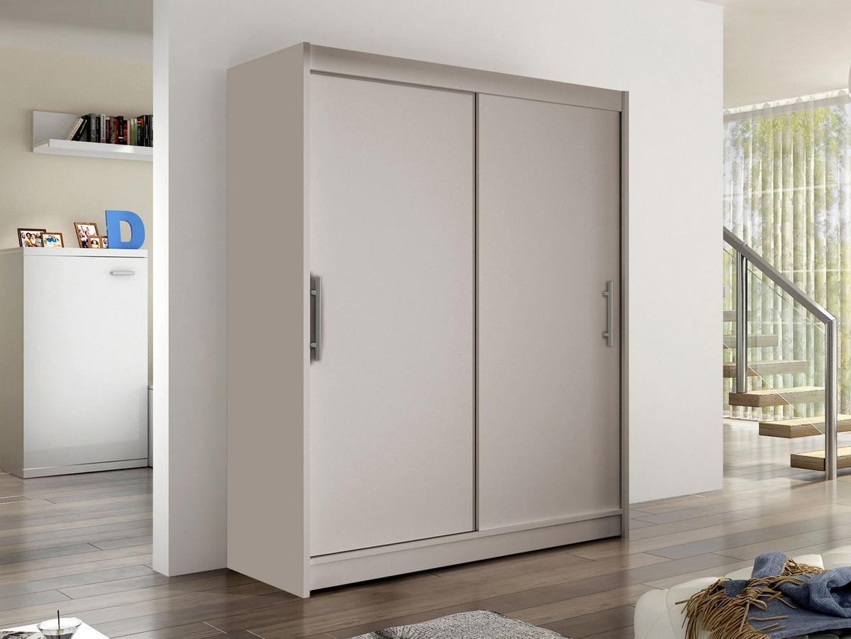 SCHWEBETÜRENSCHRANK Westa I - Kaschmir/Silberfarben, Holzwerkstoff/Metall (150/200/58cm) - MIRJAN24