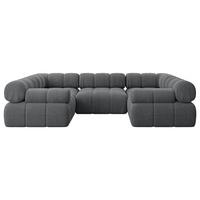WOHNLANDSCHAFT modulares Sofa Birno-U1 - 285x190x70 cm Dunkelgrau Cord - Dunkelgrau, Holzwerkstoff/Textil (285/70/190cm) - ALTDECOR