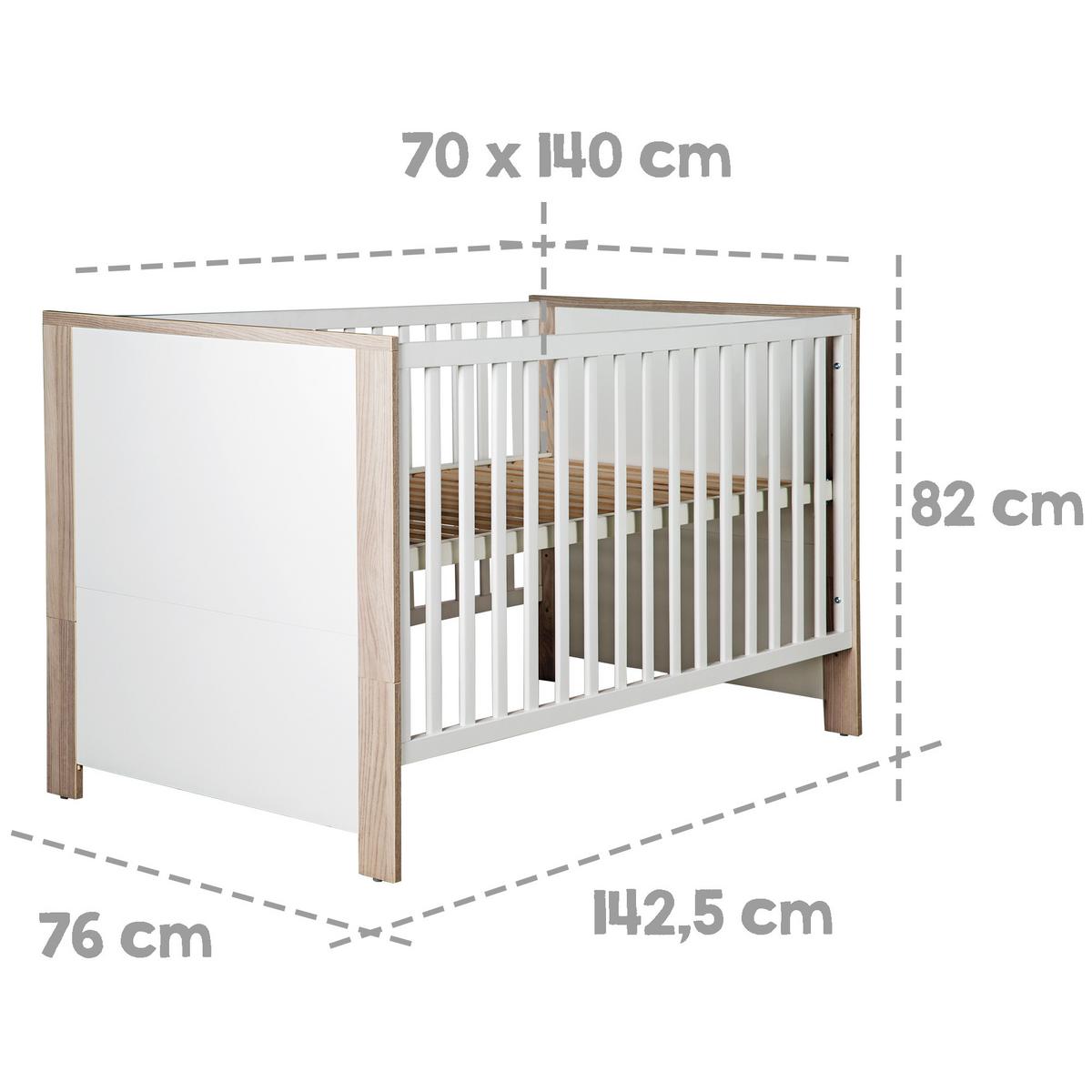 BABYZIMMER-SET Olaf 2-teilig - Multicolor/Weiß, Holzwerkstoff (76/82/142.5cm) - Roba