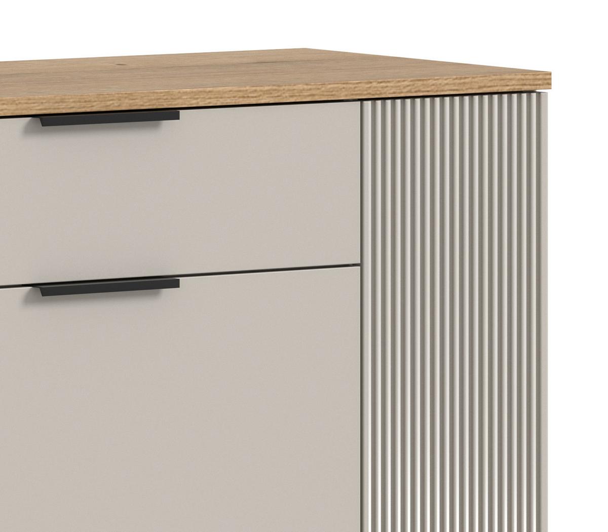 GARDEROBEN-SET 5-teilig Kaschmir Sand, Evoke Eiche, Kombination 175 x 190 cm, Skid - Kaschmir/Eichefarben, Holzwerkstoff/Kunststoff (175/190/36cm) - Inn.Furn