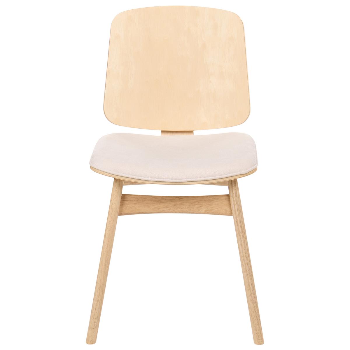 ESSZIMMERSTUHL 2er-Set Holz Hellbraun/Hellbeige Charleston - Beige, Textil (45/78/51cm) - Beliani