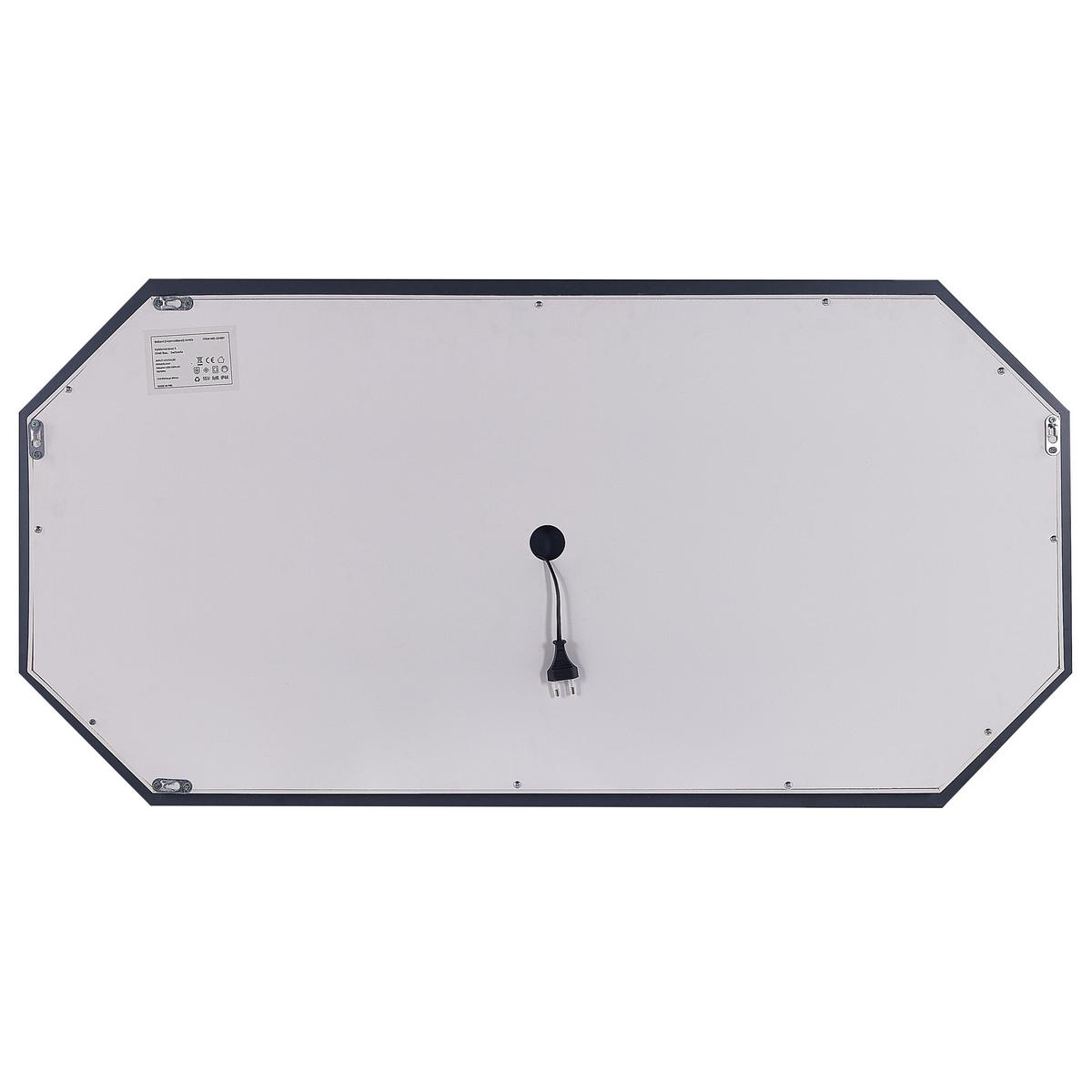 BADSPIEGEL mit LED-Beleuchtung achteckig 120/60 cm Locmariaquer - Silberfarben, Glas (120/60/4cm) - Beliani