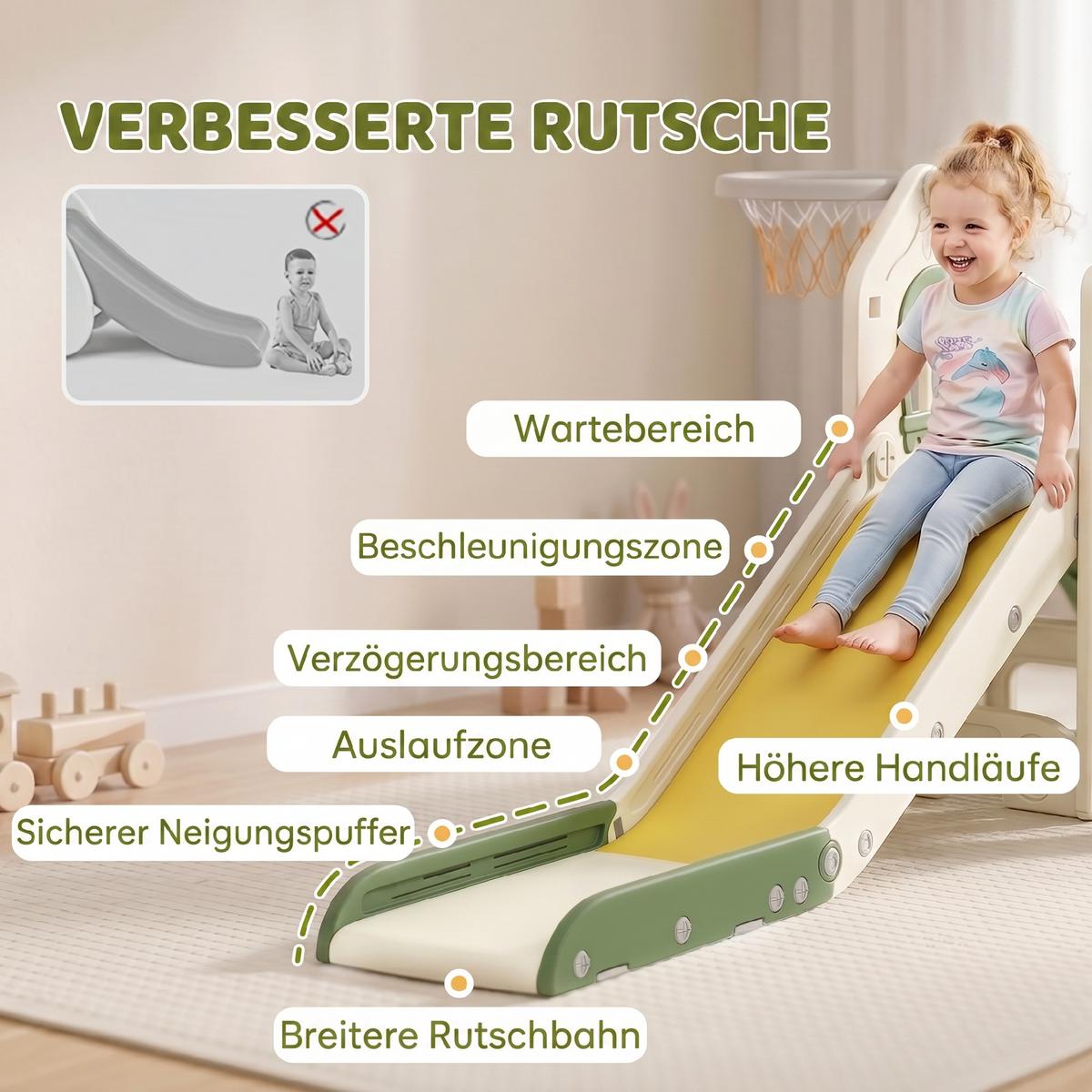 KINDER-RUTSCHE HDPE Cremeweiß - Creme, Kunststoff (100/84/191cm) - AIYAPLAY