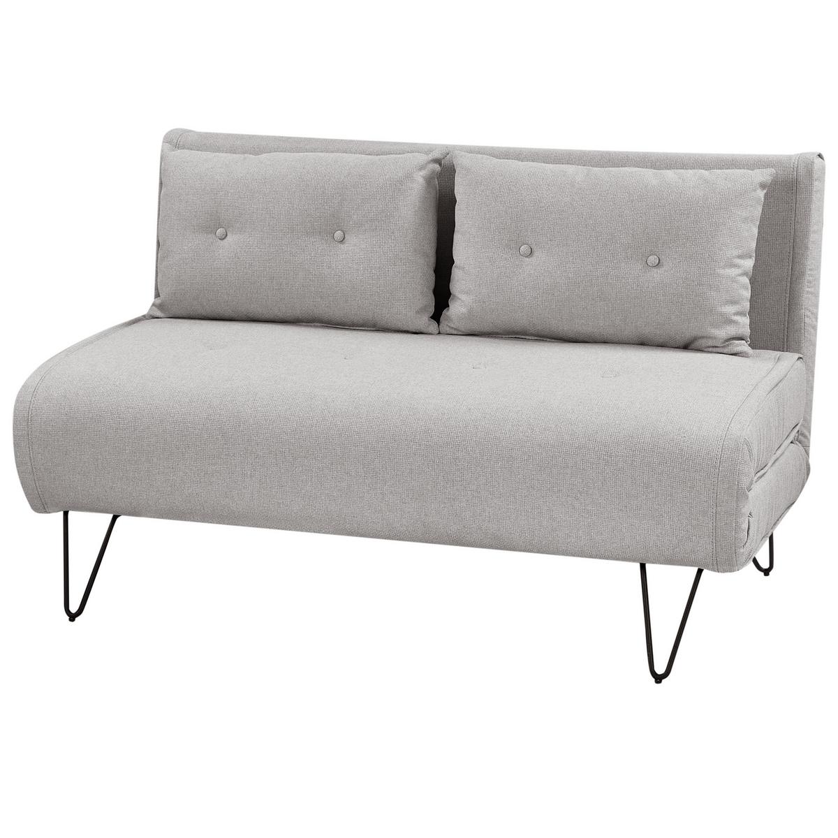 2-SITZER-SCHLAFSOFA hellgrau/schwarz Vestfold - Schwarz/Grau, Textil (130/81/78cm) - Beliani