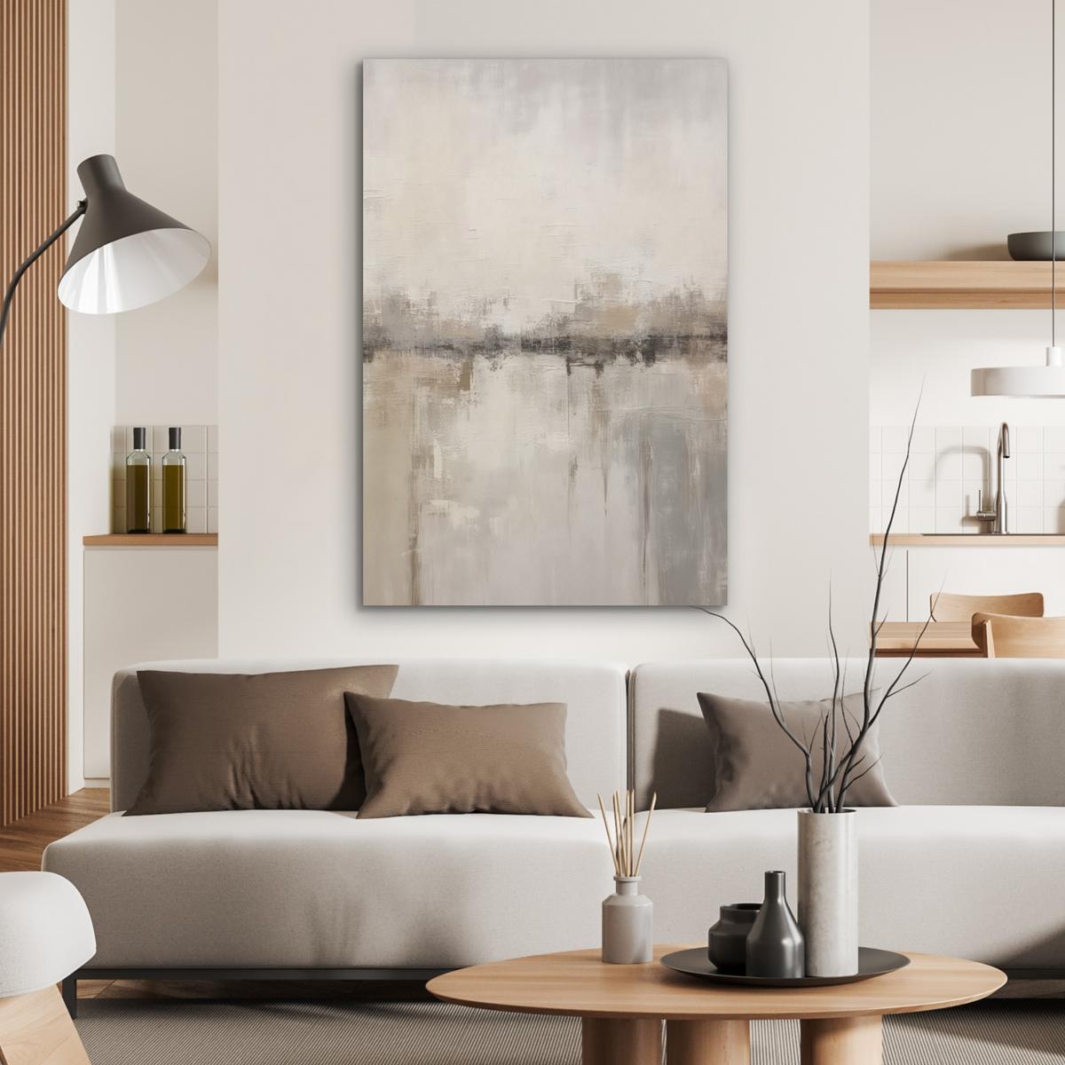 AKUSTIKBILD Moderne Kunst - Abstrakt - Beige Wanddeko 70x100 cm - Beige, Kunststoff (70/100/0.9cm) - MuchoWow