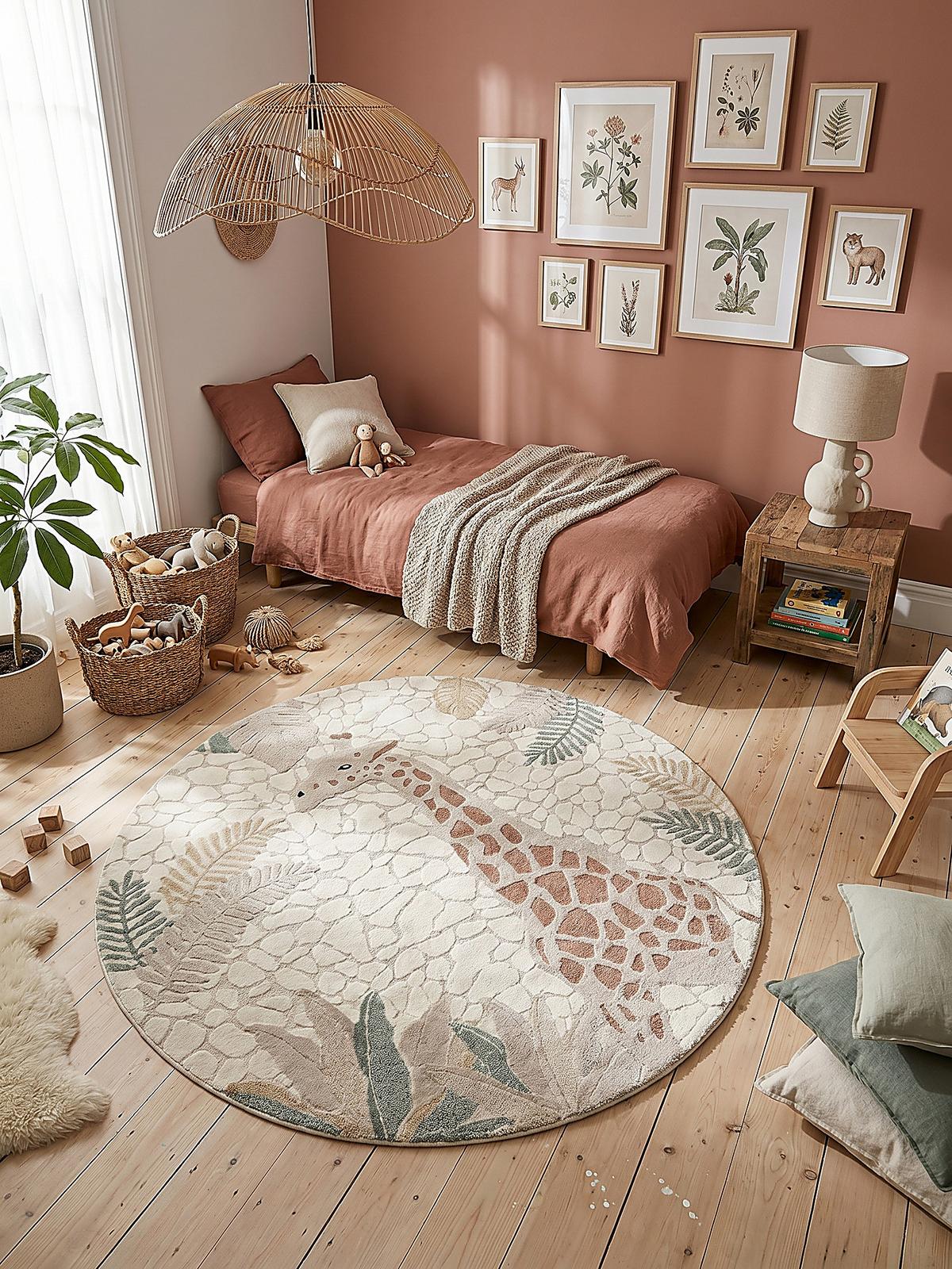 KINDERTEPPICH Kurzflor VELT Polypropylen Creme 120 x 120 cm - Beige, Textil (120/120cm) - KADIMA DESIGN