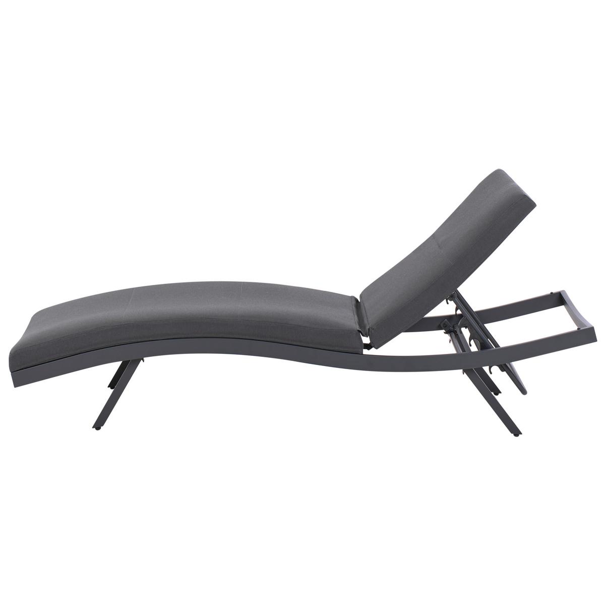 SONNENLIEGE mit Kissen Dunkelgrau Amelia - Graphitfarben, Textil (65/31/199cm)