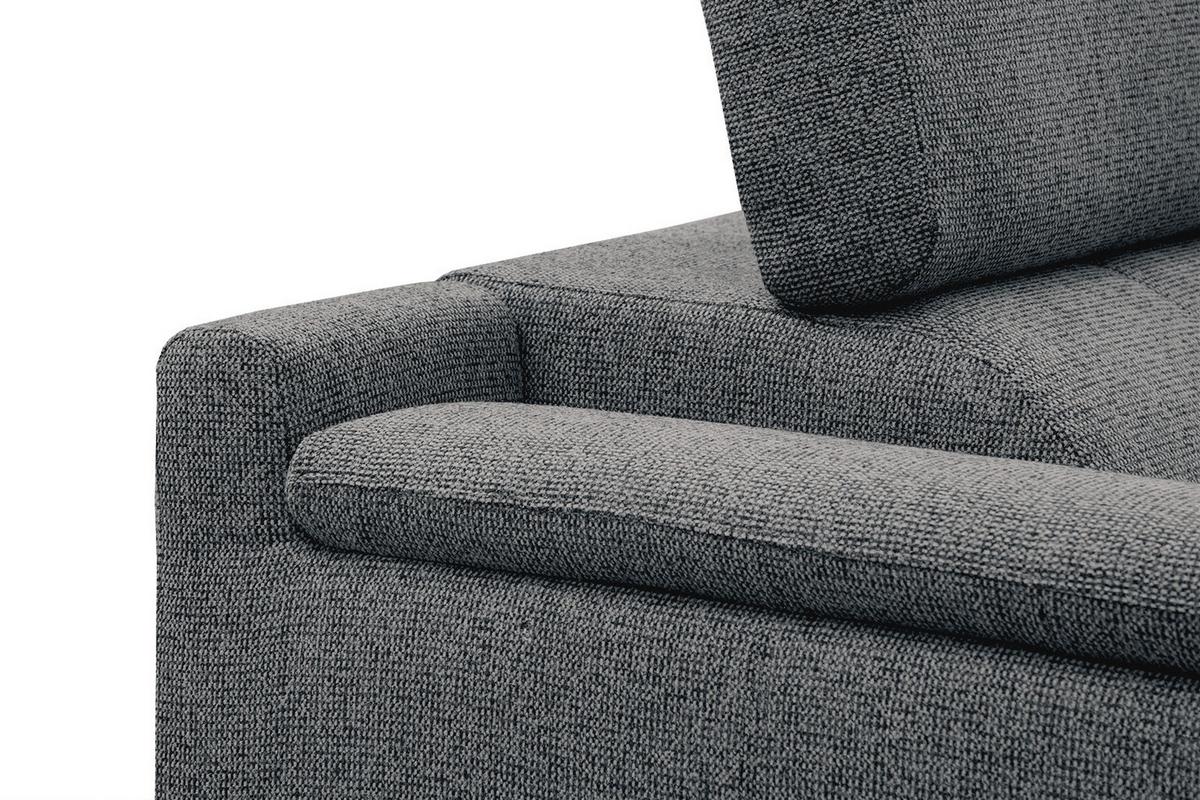 ECKSOFA FIERO 5-Sitzer, dunkelgrau - Dunkelgrau/Schwarz, Holzwerkstoff/Textil (290/228cm) - Wozimo