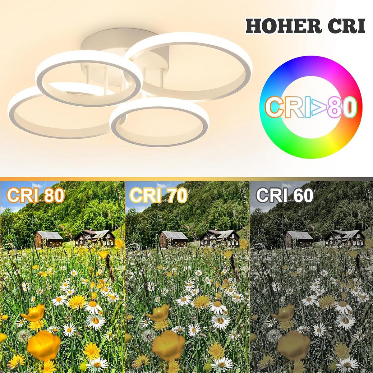 LED-DECKENLEUCHTE Xalvor 41.5/52.5/11.8 cm - Weiß, Metall (52.5/41.5/11.8cm) - ZMH