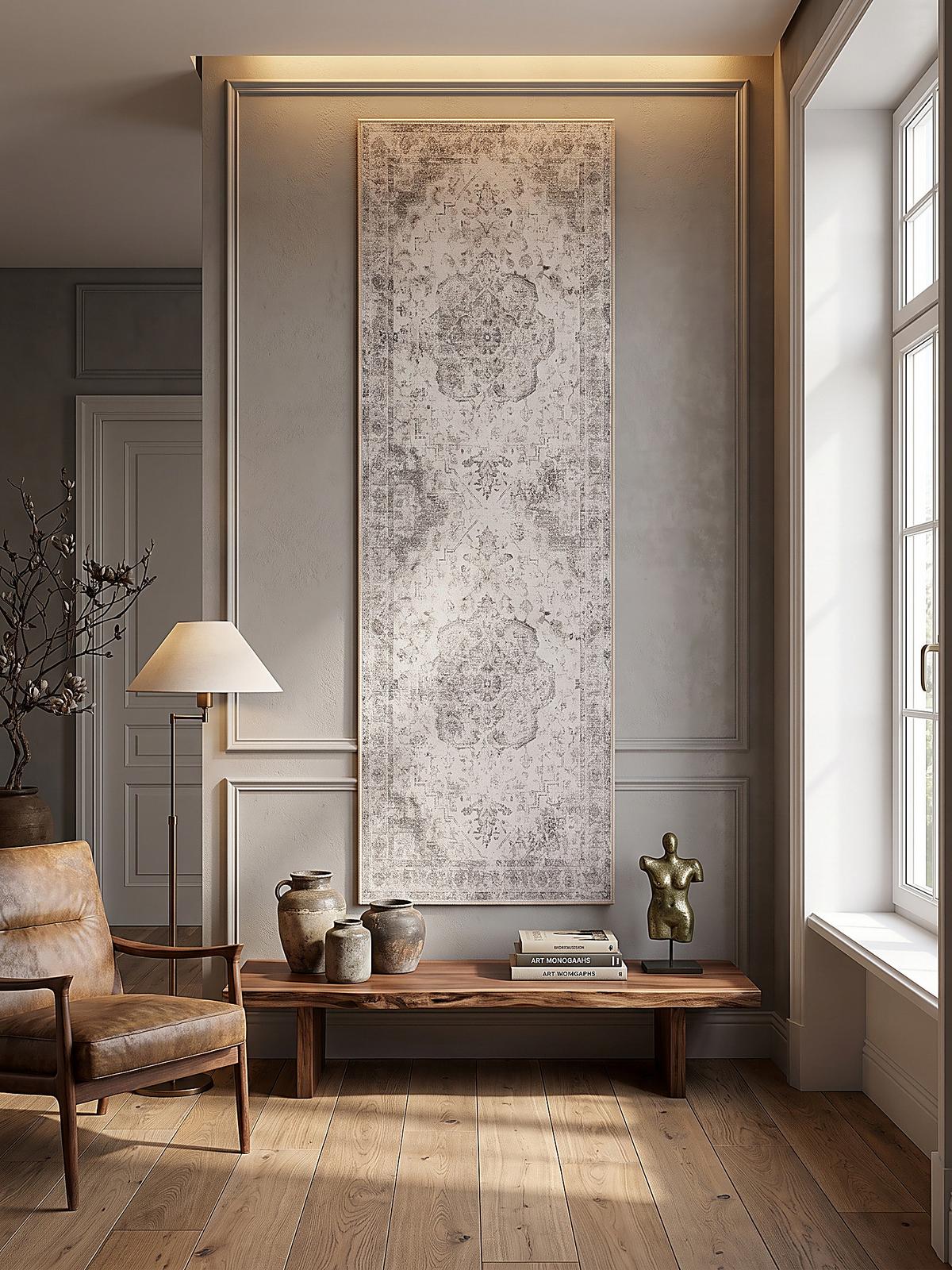 LÄUFER waschbar, mit floralen Ornamenten, VERNANTE in Beige-Grau, 80 x 150 cm - Beige, Textil (80/150cm) - KADIMA DESIGN