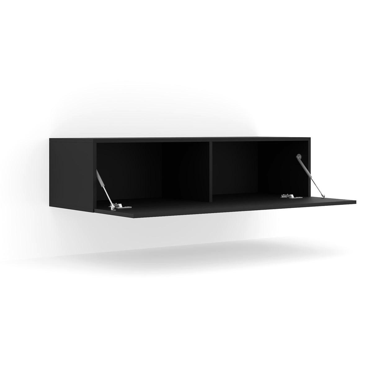 TV-MÖBEL Bali Mattschwarz - Schwarz, Holzwerkstoff (120/30/40cm) - Petits-meubles