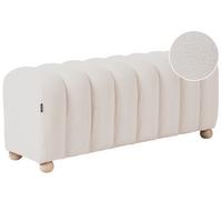 POLSTERBANK Bouclé Cremeweiß Idyllwild - Creme, Textil (111/45/39cm) - Beliani