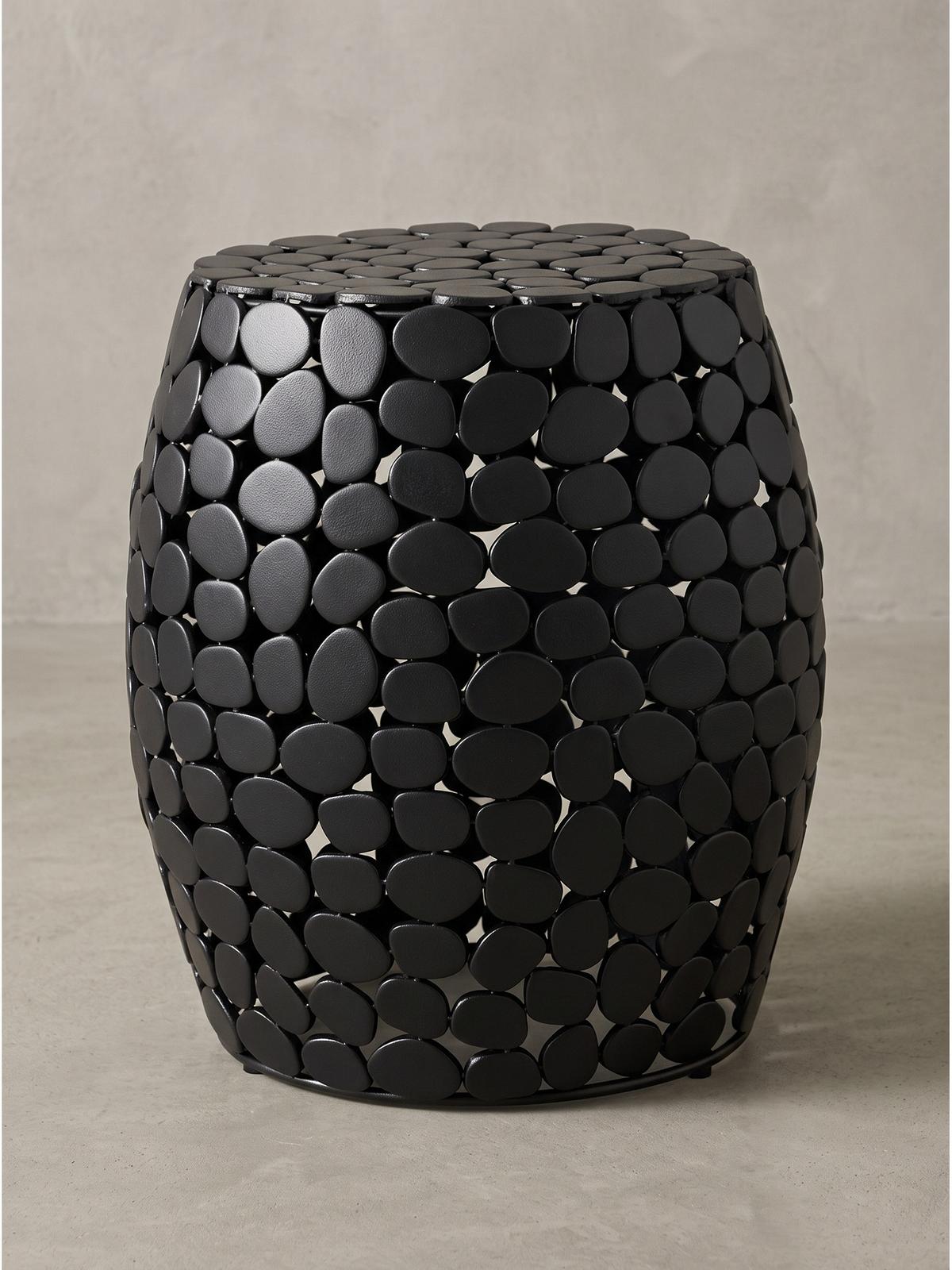 BEISTELLTISCH DIEMEL, Aluminium, handgefertigt, Schwarz, Ø 40 x 46 cm - Schwarz, Metall (40/40/46cm) - KADIMA DESIGN