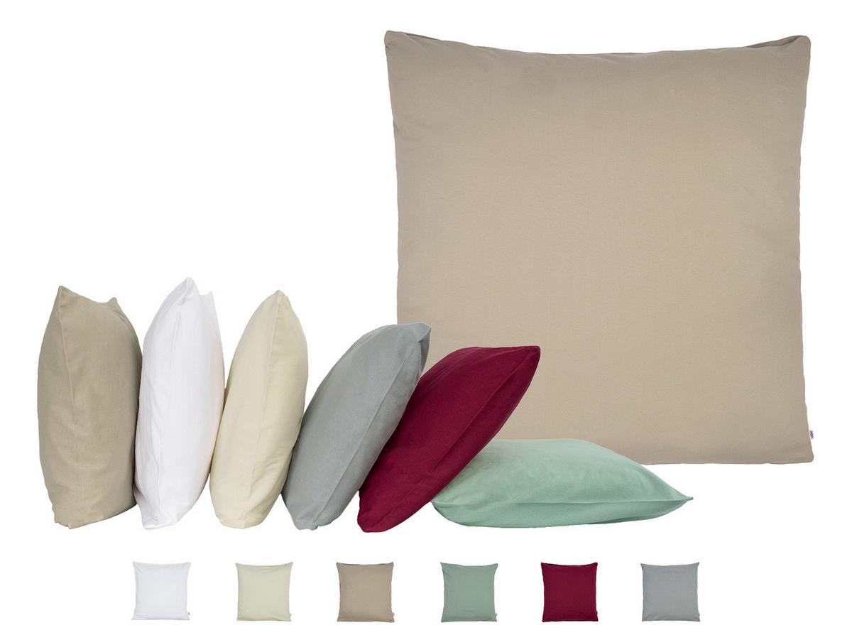 KISSENHÜLLE BasicSoft pur-weiß 100% Baumwoll-Jersey 80/80 cm - Weiß, Textil (80/80cm) - beties Heimtextil
