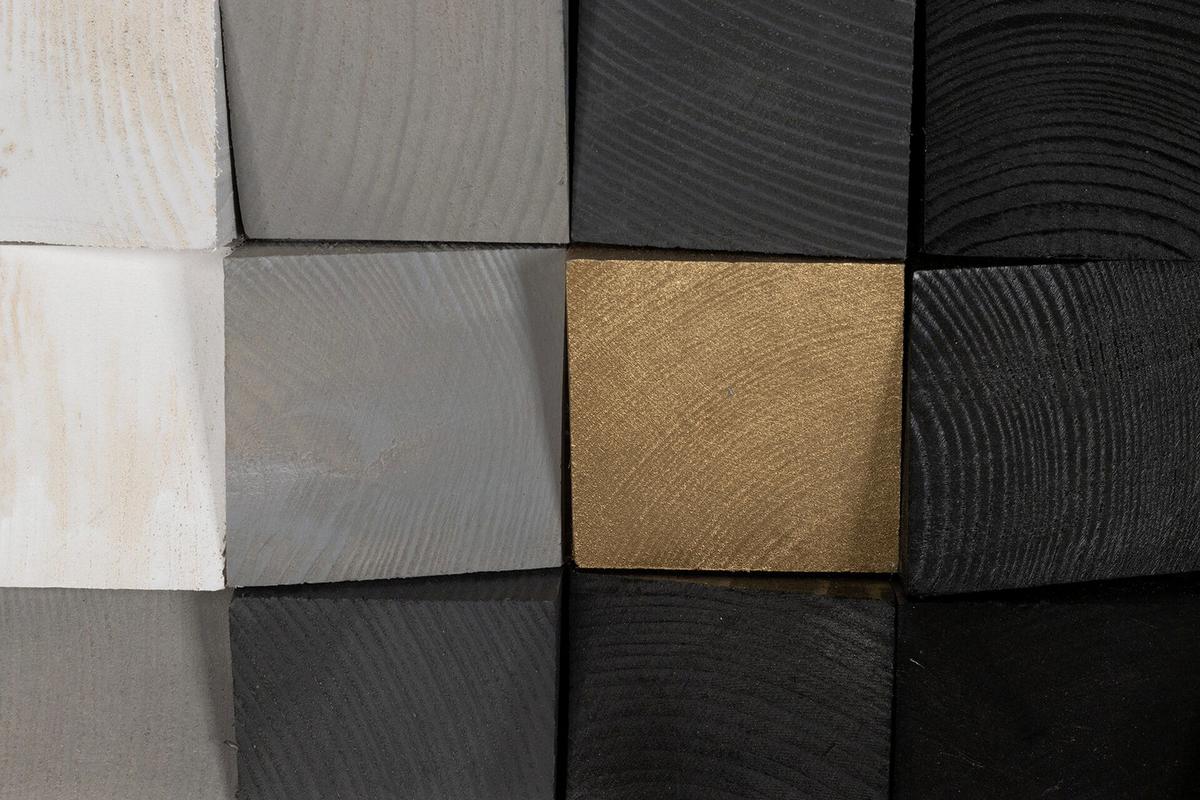 HOLZBILD Grau 75/75 cm - Schwarz/Grau, Holz (7/75cm) - KUNSTLOFT