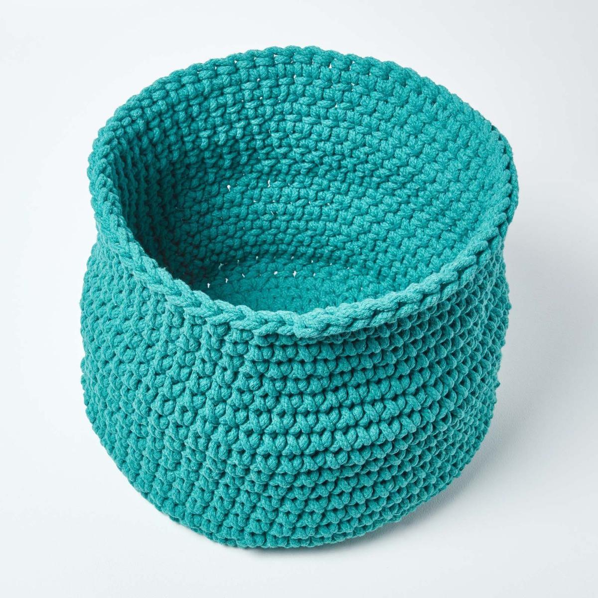 AUFBEWAHRUNGSKORB Baumwolle 42/37 cm - Petrol, Textil (42/42/37cm) - Homescapes