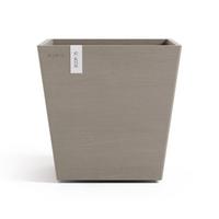 BLUMENTOPF mit Wasserreservoir Rotterdam 25/25/24,6 cm Taupe - Taupe, Kunststoff (25/24.6cm) - Ecopots