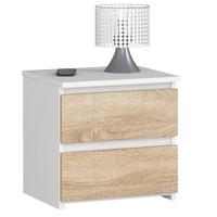 NACHTTISCH Weiß, Eiche Sonoma 40/40/35 - Weiß, Holzwerkstoff (40/40/35cm) - RAUMHIRSCH FURNITURE